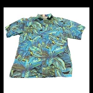Vintage Angelica Hawaiian Button Shirt Men's M Flower All Over Single Stich 90s